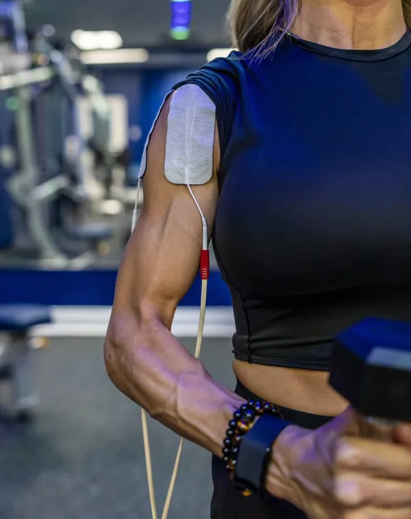 Jess with NXPro pads on shoulder during training